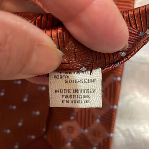 Joseph Abboud orange diamonds silk tie - Picture 4 of 5